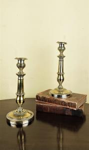 Pair of Antique French Brass Candlesticks